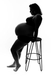 EsteemBoudoir-Atlanta-Phoenix-Boudoir-Photographer-maternity-black-and-white-silhouette-stool